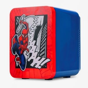 Marvel Spider-Man Mini Fridge 4L 6 Can, Portable Beverage Cold Drinks